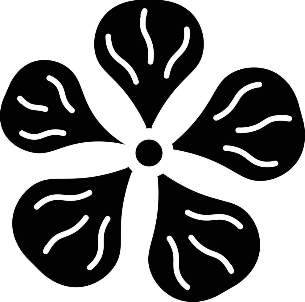 Geranium Icon or Symbol in Black and White Color. vector