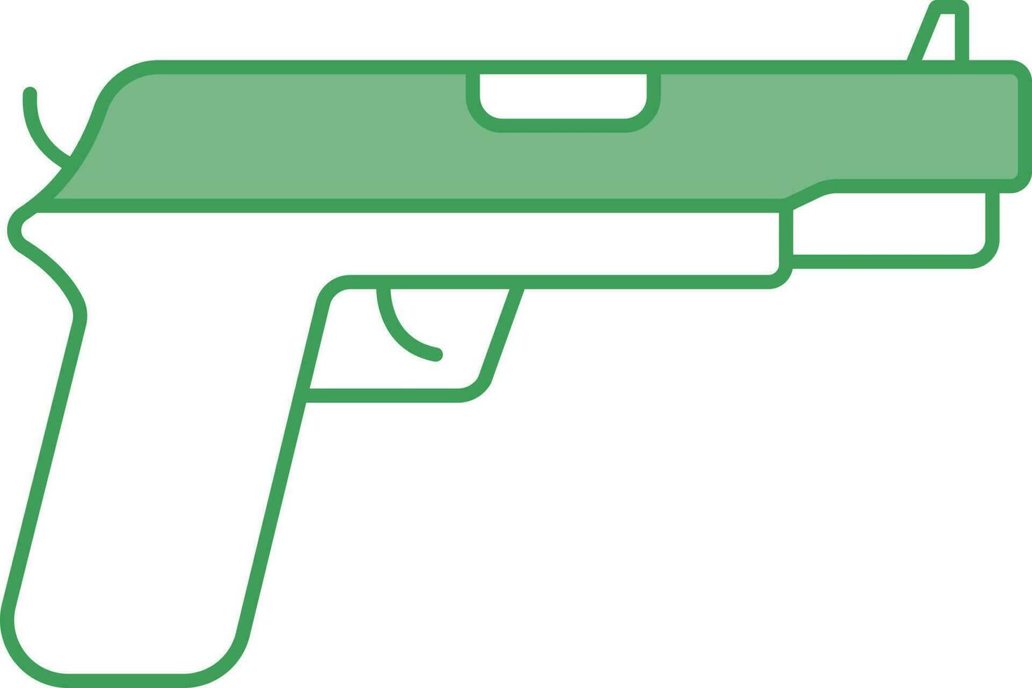 Gun Icon In Green And White Color. vector