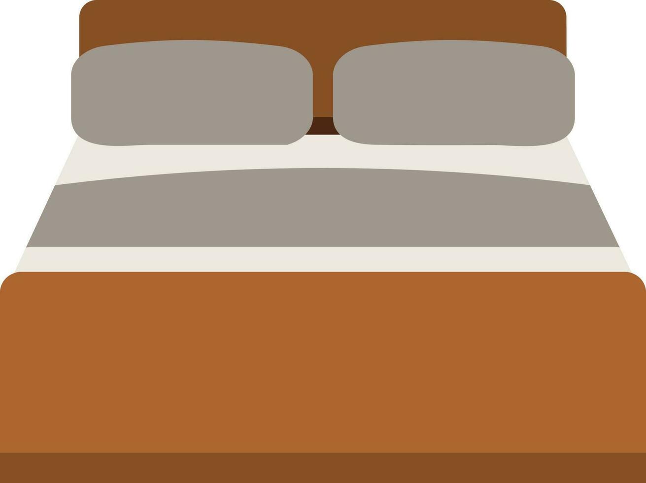 doble cama icono o símbolo en gris y marrón color. vector