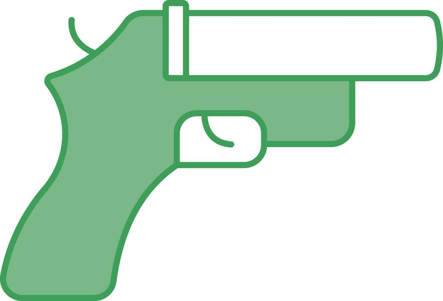 pistola icono en verde y blanco color. vector