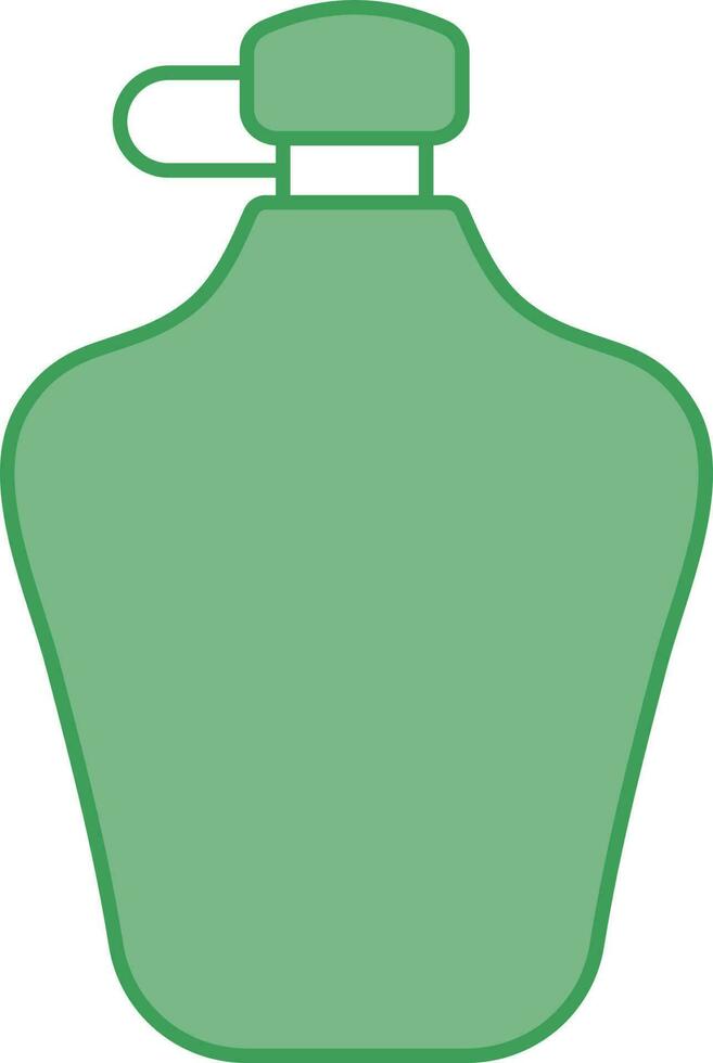 Army Water Canteen Icon In Green And White Color. vector