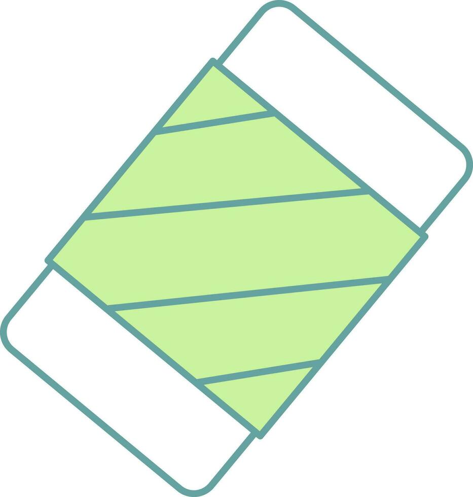 Eraser Icon In Green And White Color. vector