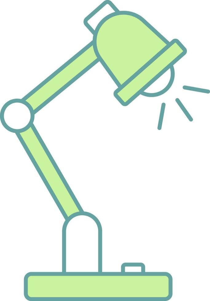 Table Lamp Icon In Green And White Color. vector