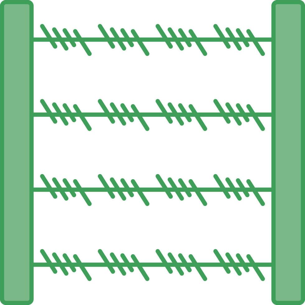 Barbed Wire Icon In Green Color. vector