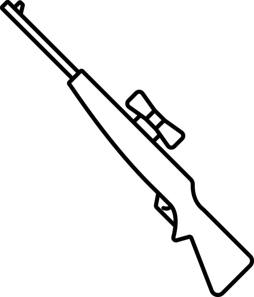 Sniper Rifle Icon In Line Art. vector