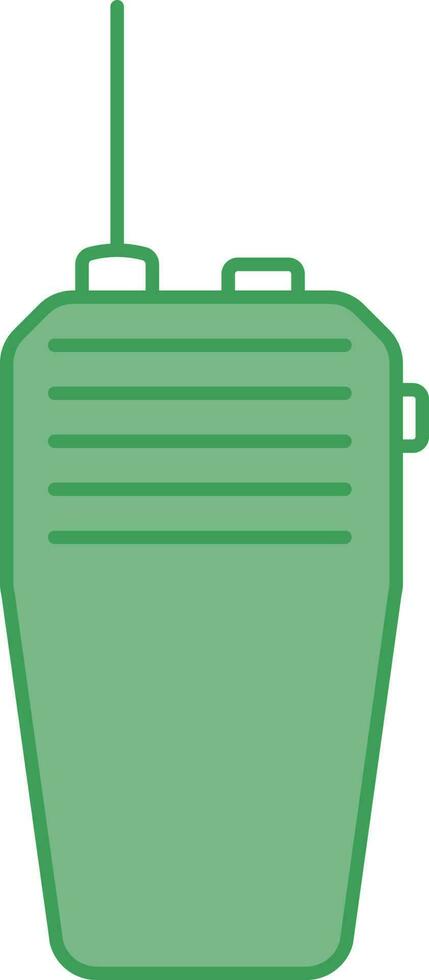 Walkie Talkie Icon In Green And White Color. vector