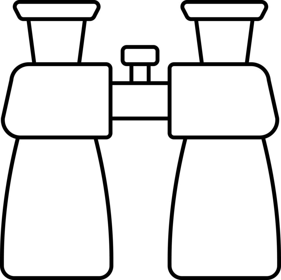 Binoculars Icon In Black Line Art. vector