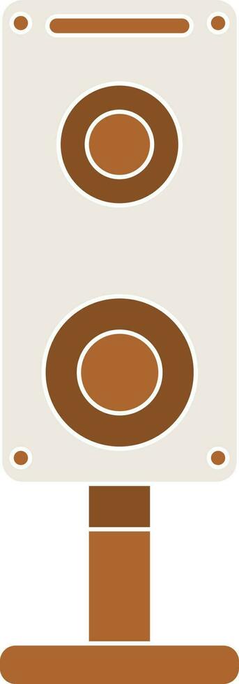 Isolated Speaker Icon In Gray And Brown Color. vector