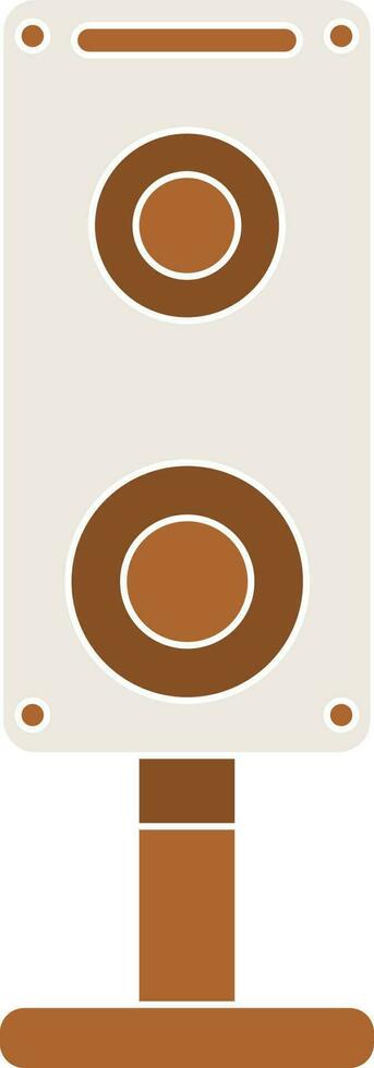 Isolated Speaker Icon In Gray And Brown Color. vector