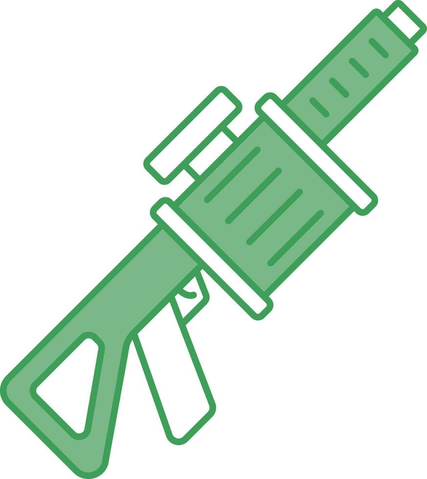 rifle icono en verde y blanco color. vector