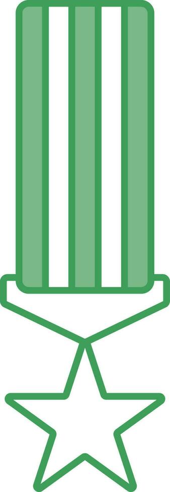 Medal Icon In Green And White Color. vector