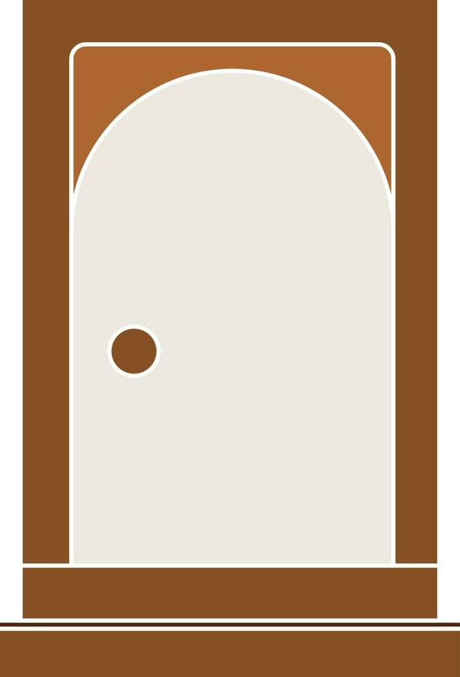 gris y marrón puerta icono o símbolo. vector
