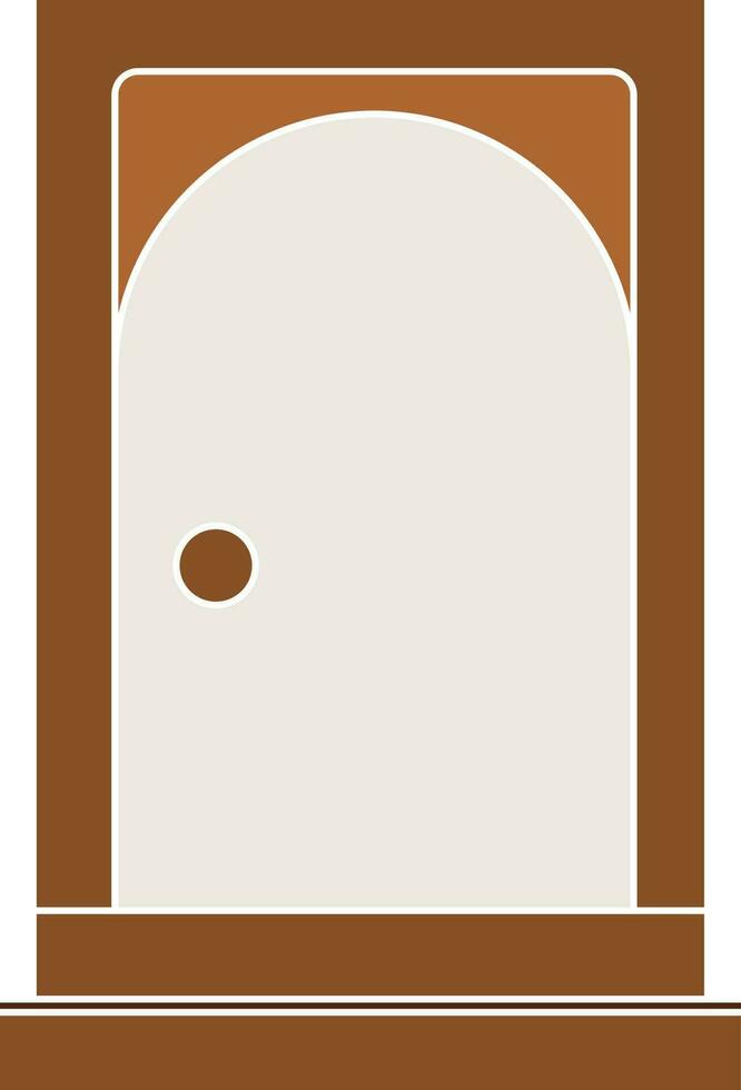 Gray And Brown Door Icon Or Symbol. vector
