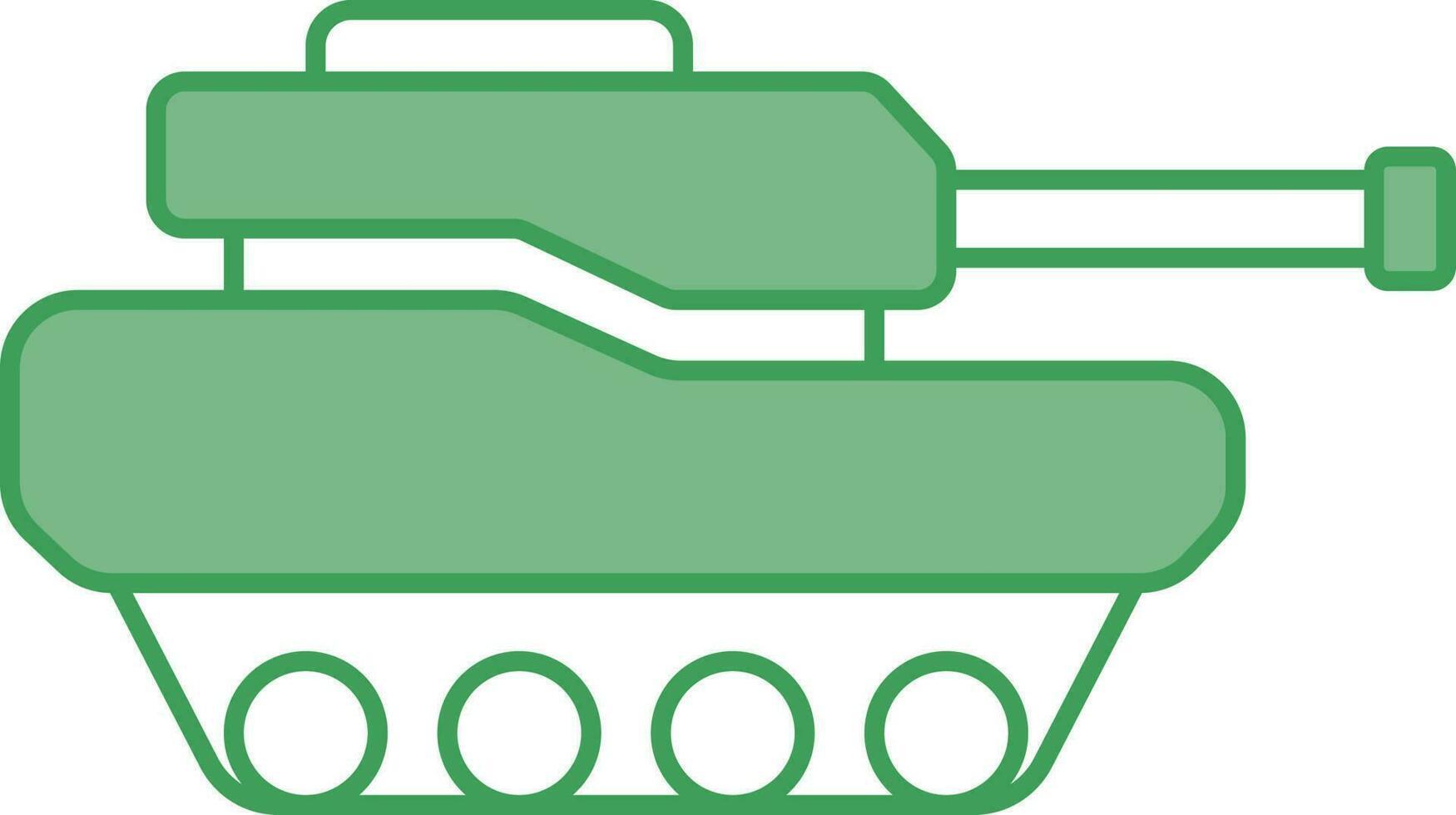 Tank Icon In Green And White Color. vector