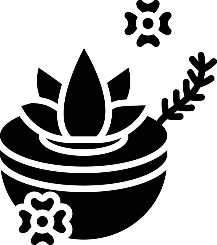 Cosmetology Bowl Icon In Glyph Style. vector