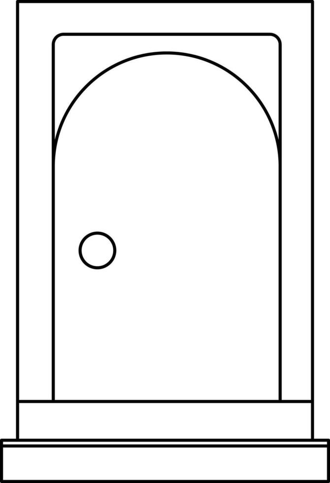 Stroke Style Door Icon Or Symbol. vector