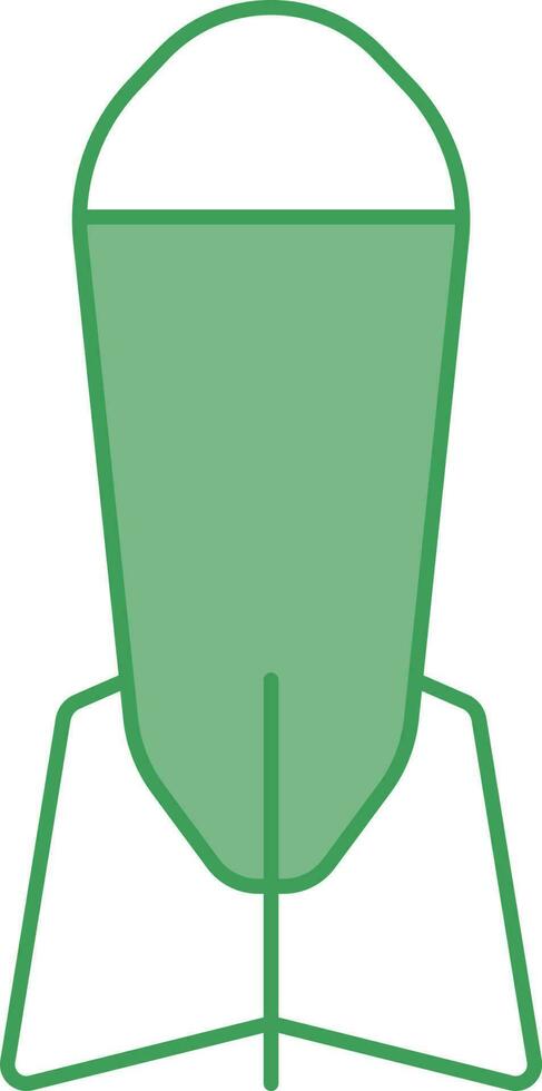 Mortar Bomb Icon In Green And White Color. vector