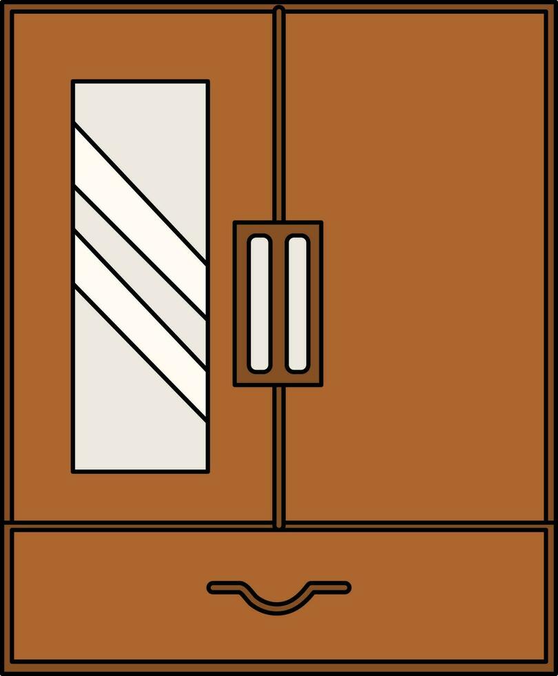 gris y marrón almirah icono o símbolo. vector