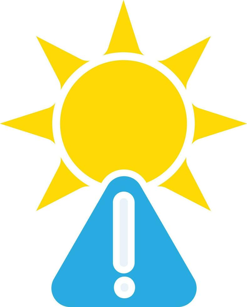 Blue And Yellow Weather Alert Icon Or Symbol. vector