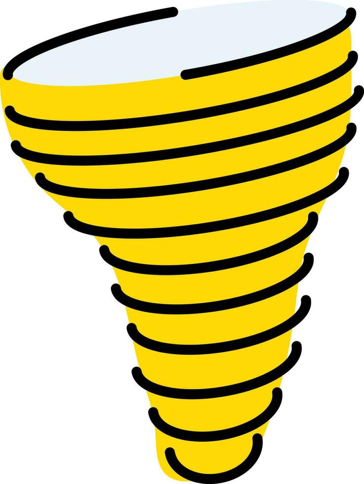 Isolated Tornado Icon In Yellow Color. vector