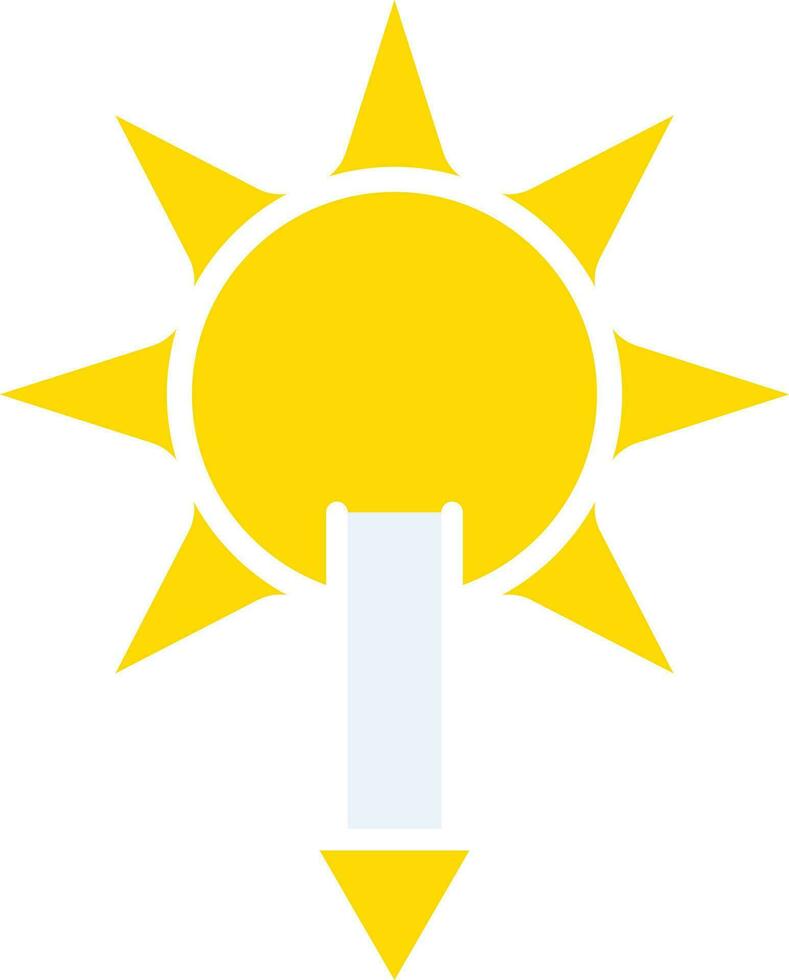 Illustration Of Sunset Icon In Yellow And White Color. vector