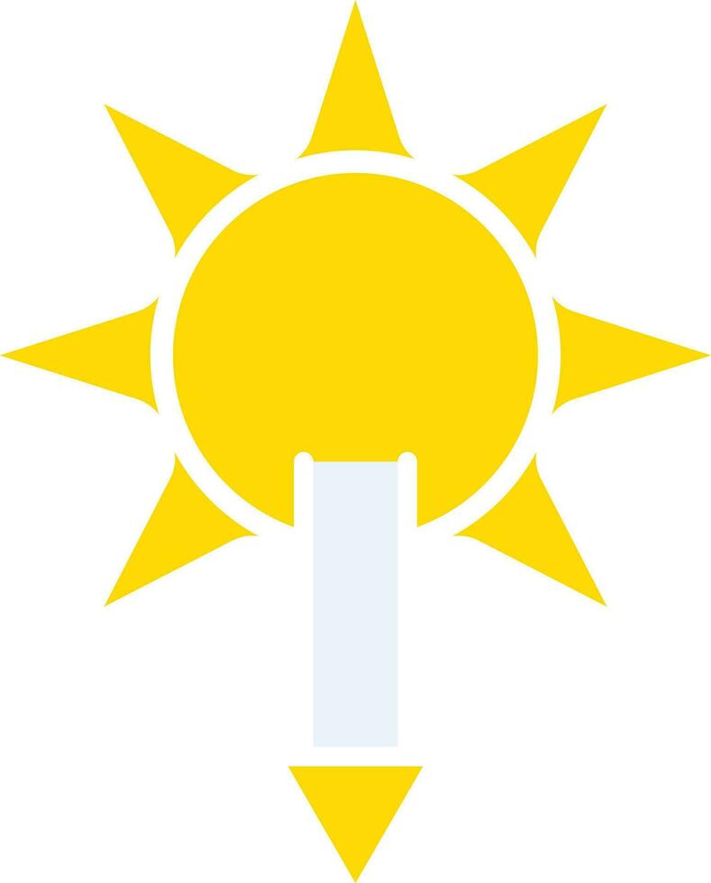 Illustration Of Sunset Icon In Yellow And White Color. vector