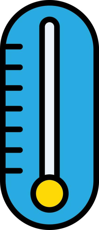 ilustración de termómetro icono en azul y blanco color. vector