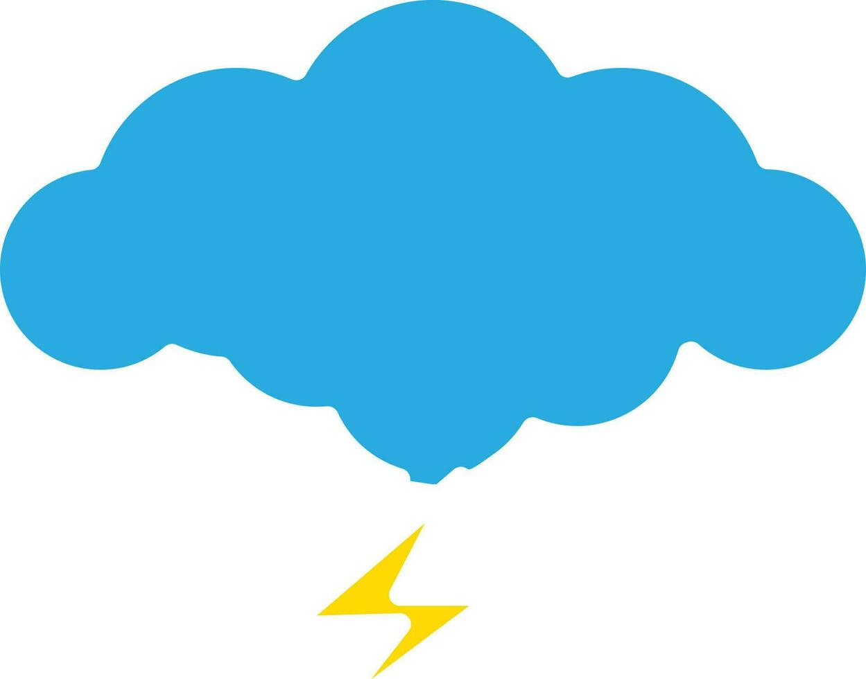 Isolated Storm Icon In Blue And Yellow Color. vector