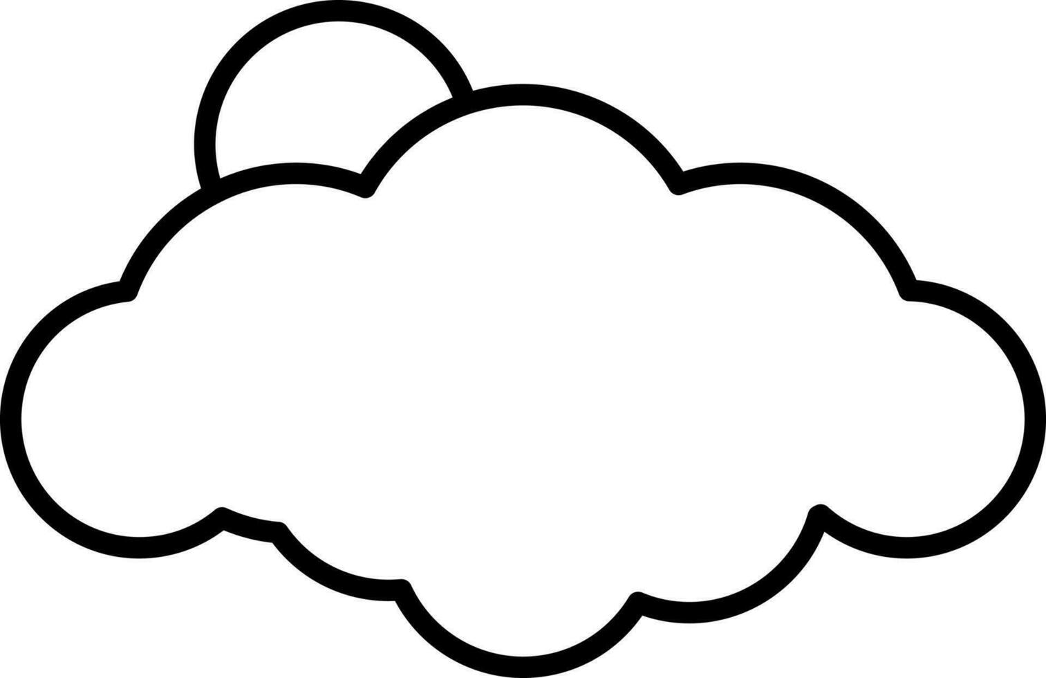 Sun Behind Cloud Icon In Linear Style. vector