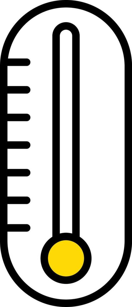 Illustration Of Thermometer Icon In Yellow And White Color. vector