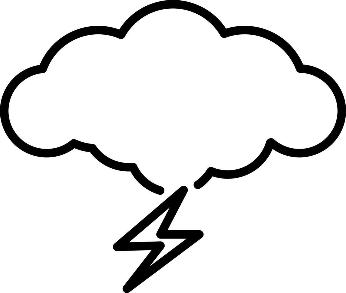Isolated Storm Icon In Stroke Style. vector
