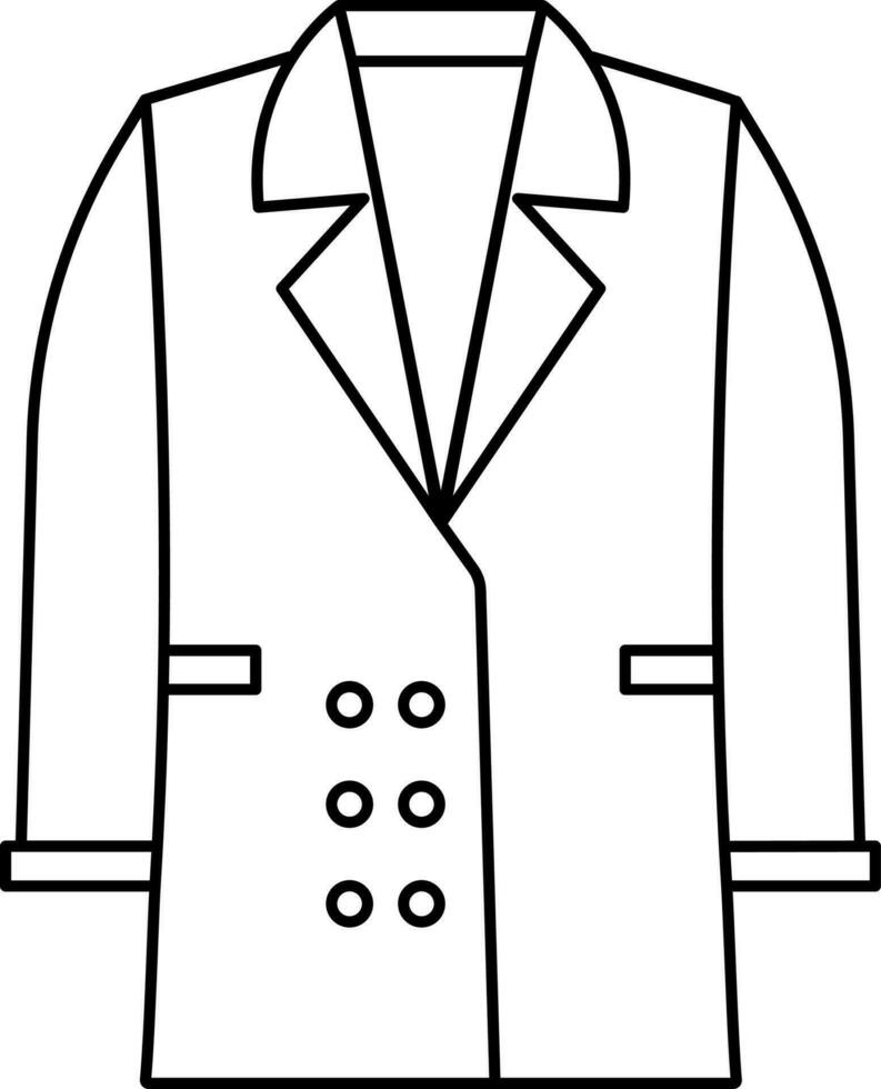 Illustration Of Coat Icon Or Symbol In Line Art. vector