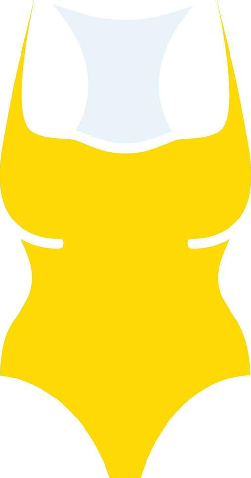 Swimsuit Icon Or Symbol In Yellow And White Color. vector