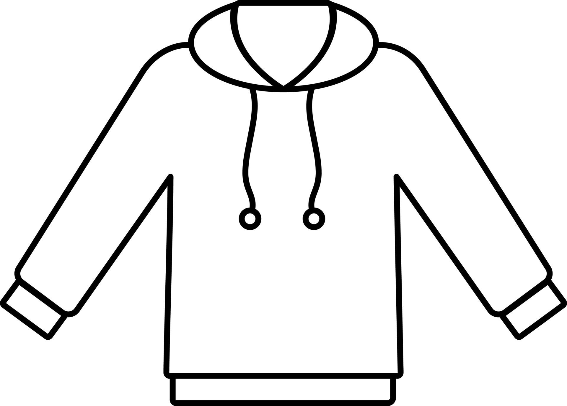 Black Line Art Hoodie Icon Or Symbol. 24194417 Vector Art at Vecteezy