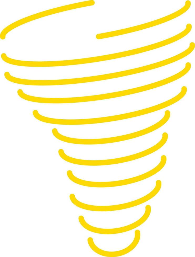 Isolated Tornado Icon In Yellow Color. vector