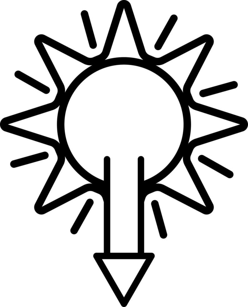 Illustration Of Sunset Icon In Line Art. vector