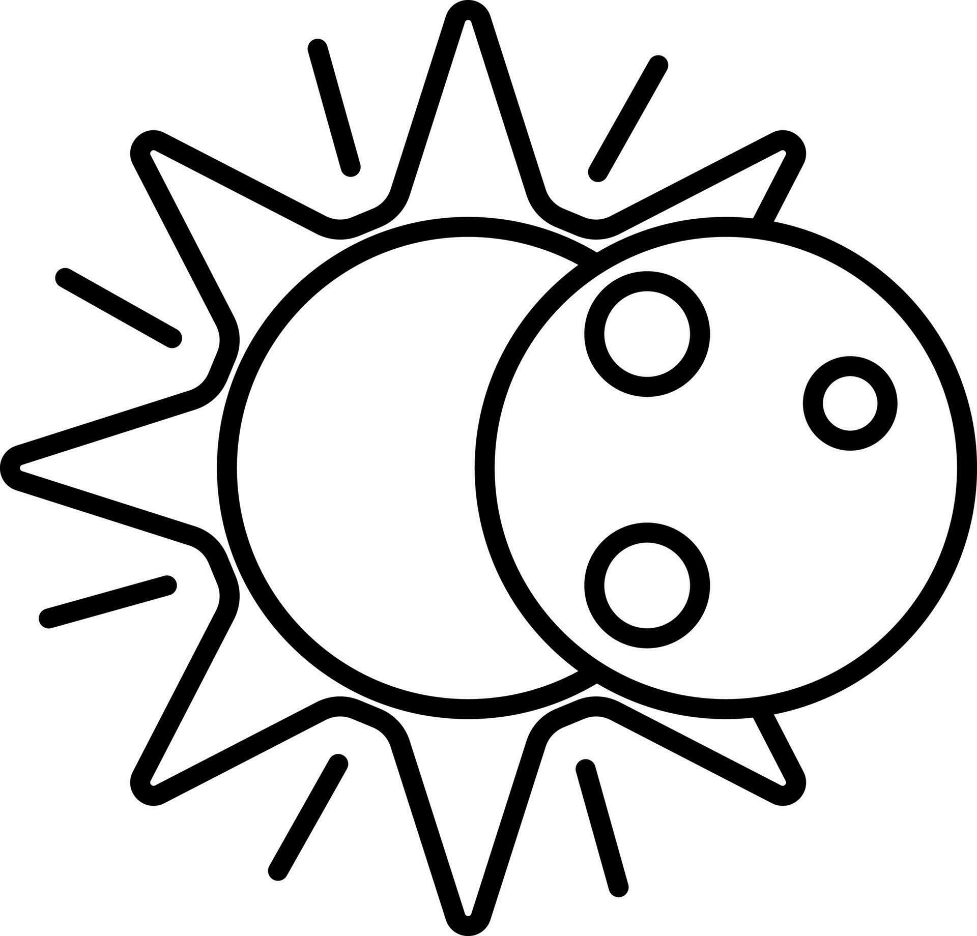Isolated Solar Eclipse Icon In Thin Line Art. 24194450 Vector Art at