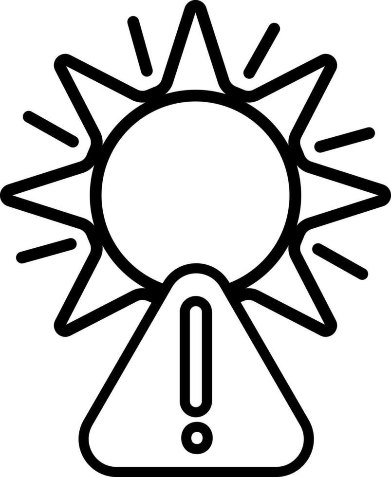 Black Outline Weather Alert Icon Or Symbol. vector