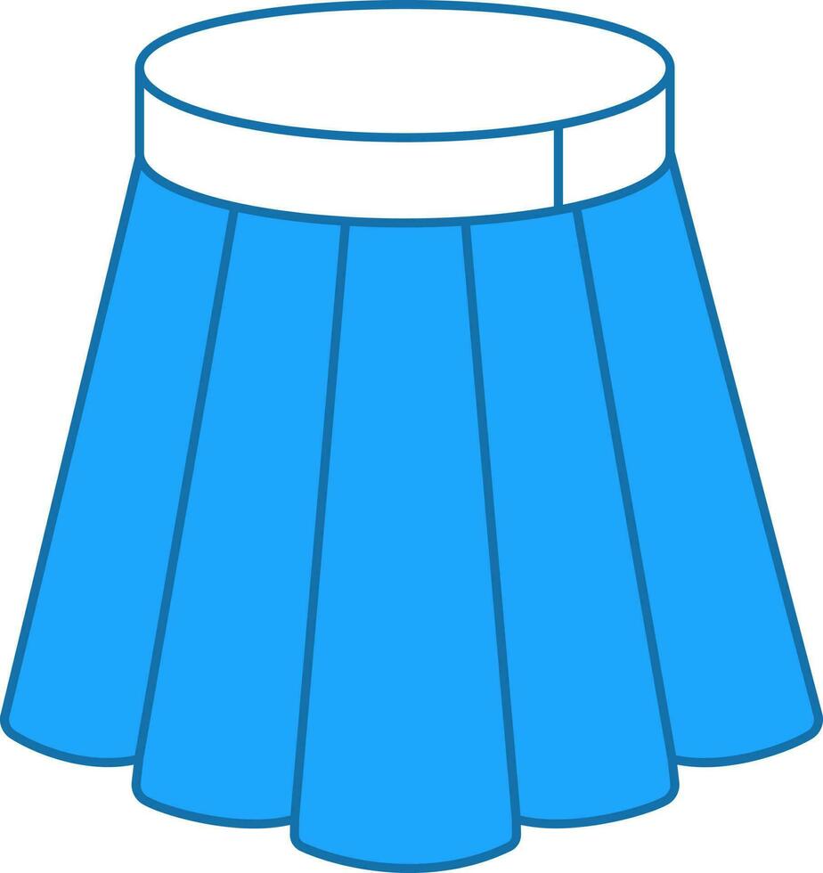 Illustration Of Skirt Icon In Blue And White Color. vector