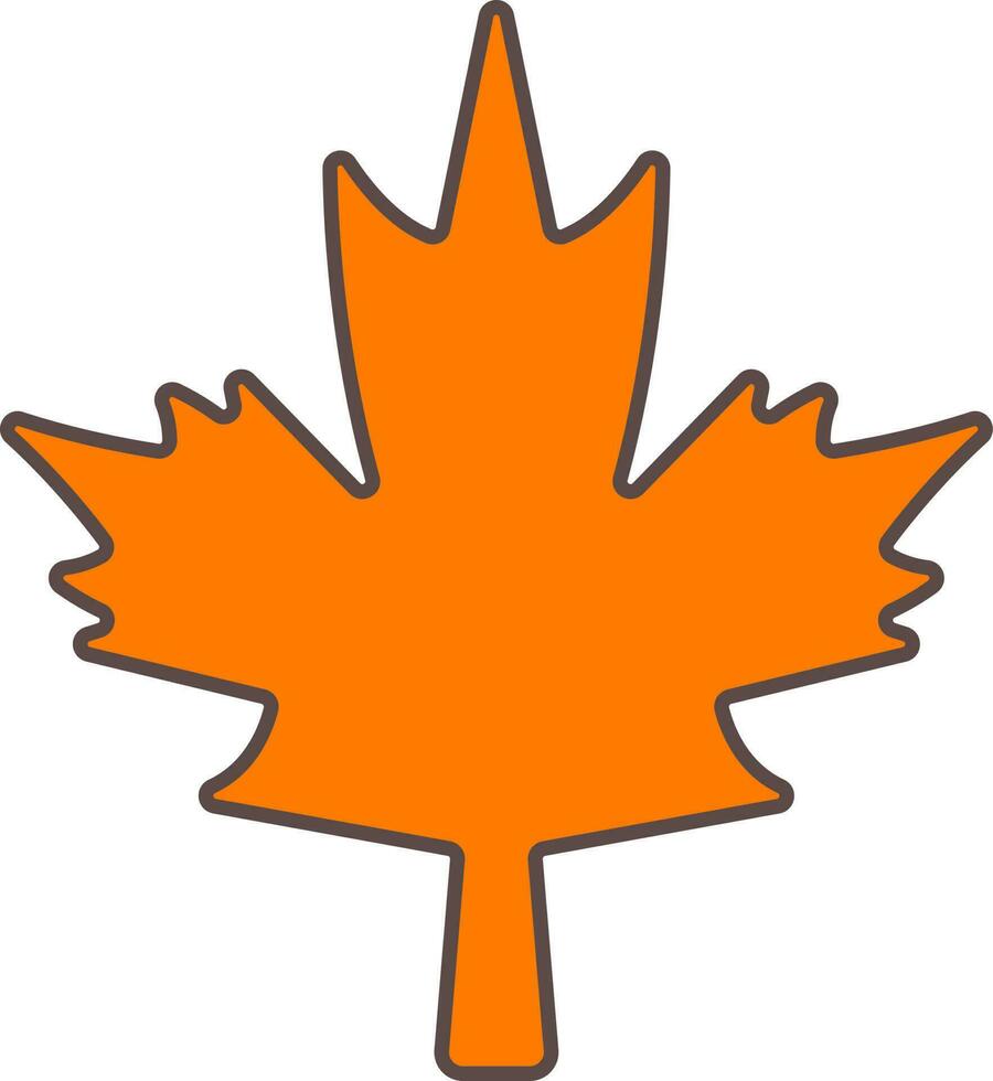 Maple Leaf Icon In Orange Color. vector