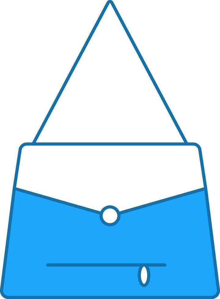 Shoulder Bag Icon In Blue And White Color. vector