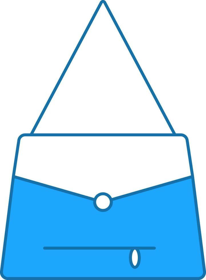 hombro bolso icono en azul y blanco color. vector