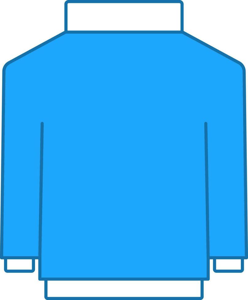 Turtleneck Sweater Icon In Blue And White Color. vector