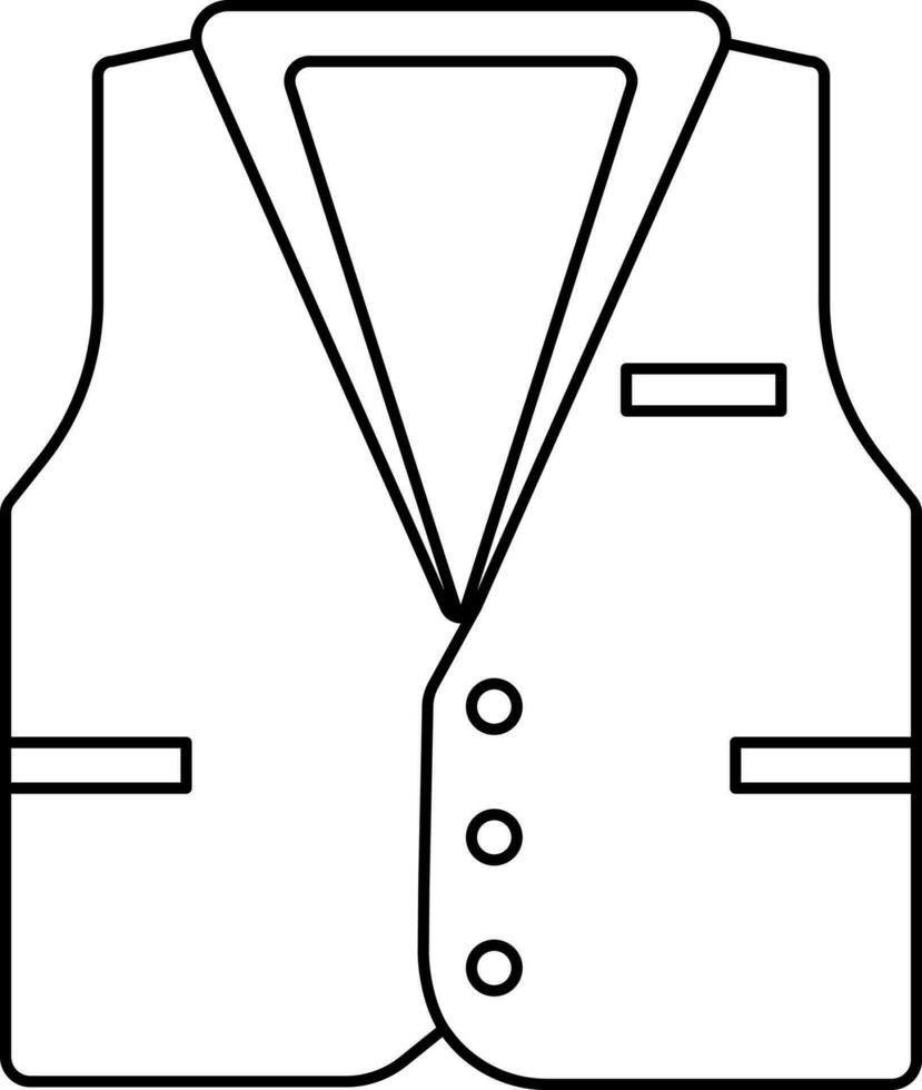 Waistcoat Icon Or Symbol In Line Art. vector