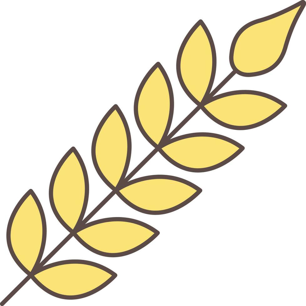 Wheat Or Leaves Icon In Yellow Color. vector