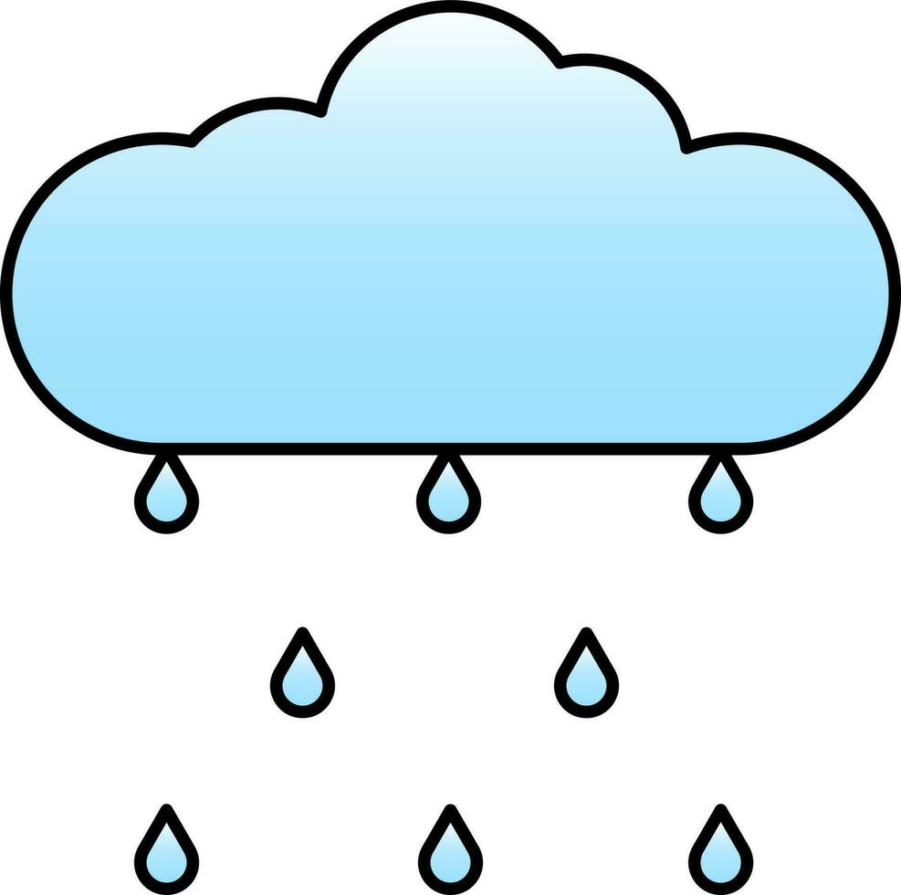 Rain Cloud Icon In Blue Color. vector