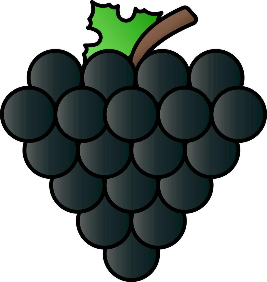 Black Grapes Icon In Flat Style vector