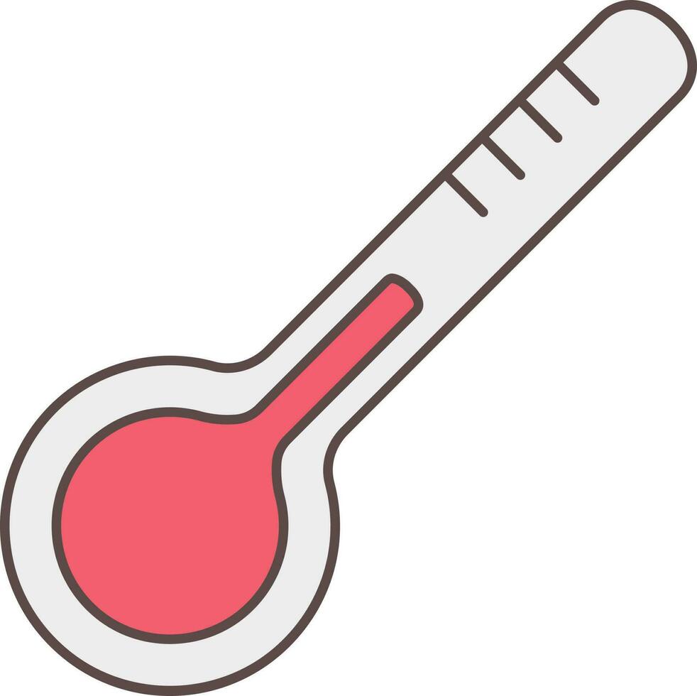 Thermometer Icon In Red And Gray Color. vector