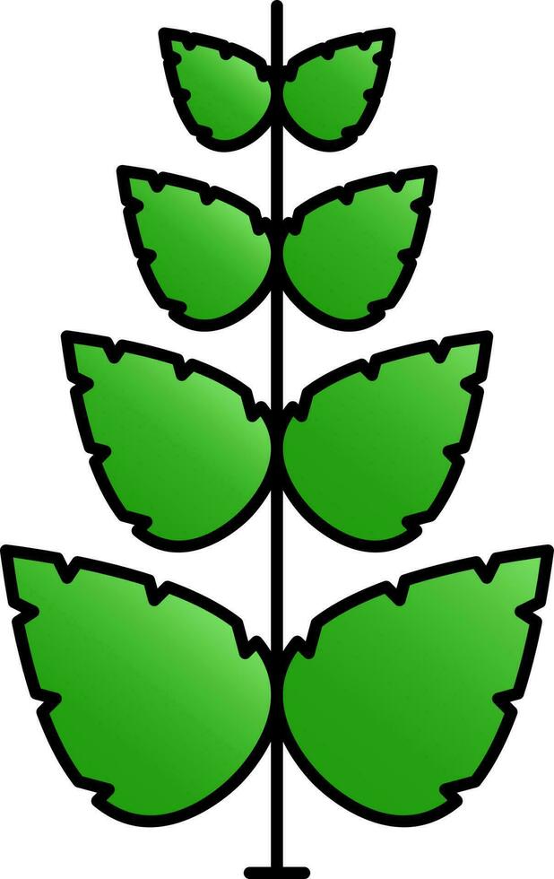 Green Leaf Branch Icon On White Background. vector