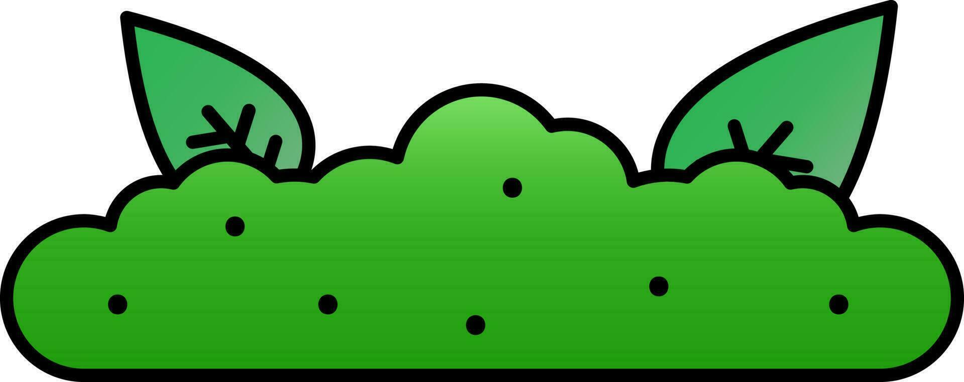 Foliage Bush Icon In Green Color. vector